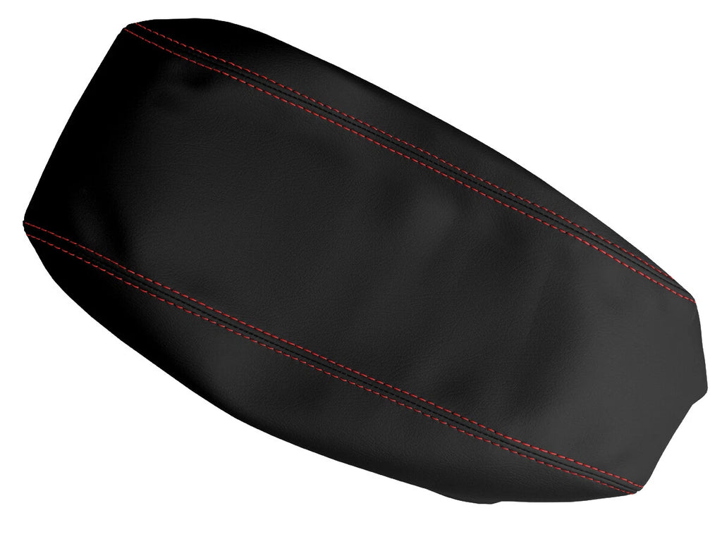 Leather Console Lid Armrest Cover for Ford Escape (2001–2004) Red Stitch
