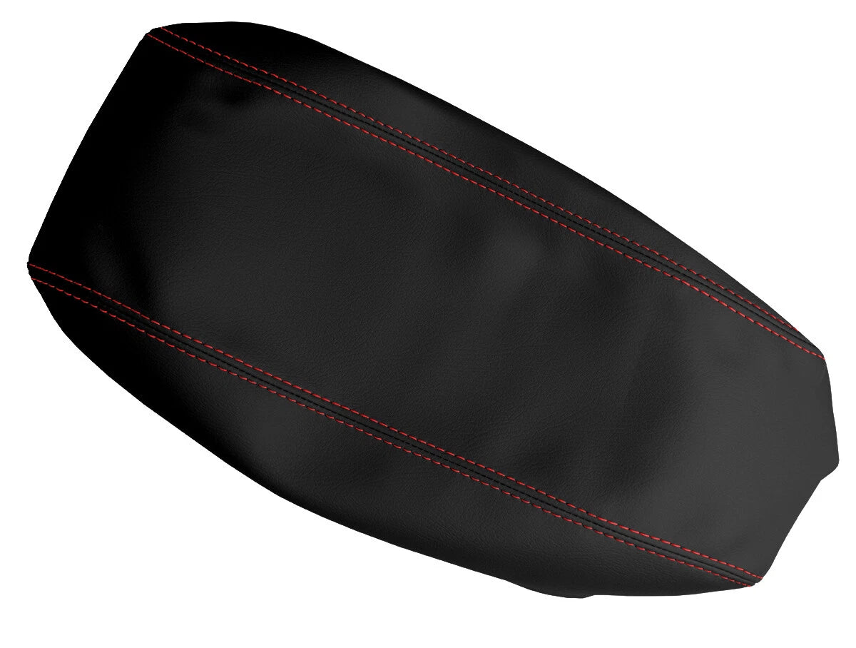 Leather Console Lid Armrest Cover for Ford Escape (2001–2004) Red Stitch