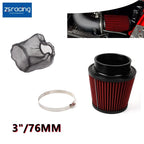 3" Dry Air Filter Inlet Cold Air Intake Cone for Cars