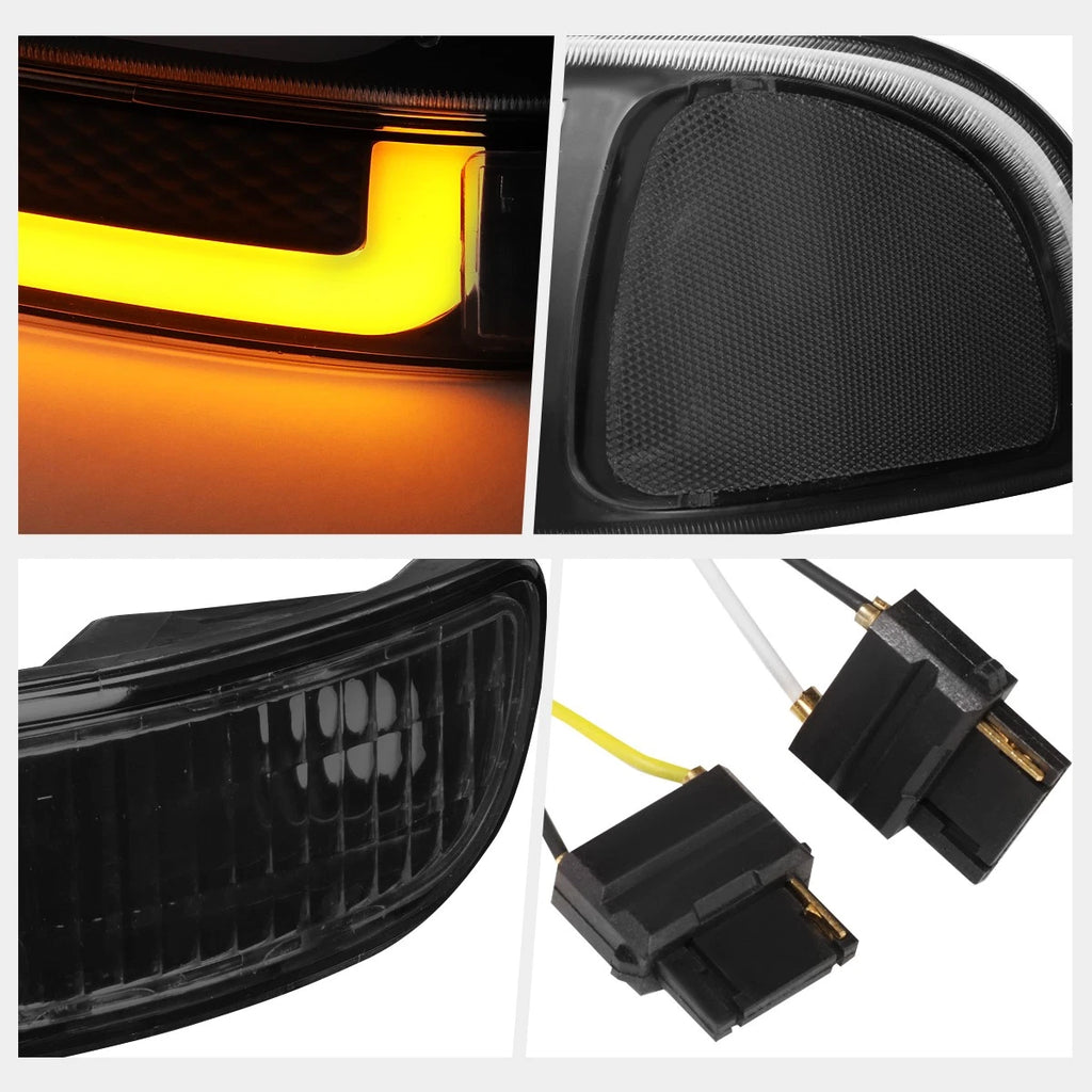 LED DRL Headlights Smoked Lens for GMC Sierra/Yukon (1999–2007)