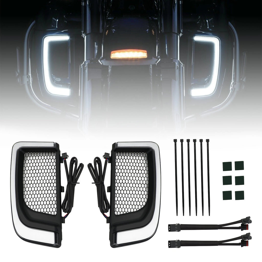 Tracer LED Lower Fairing Grills Lights for Electra FLH/T Road Glide (N/A)