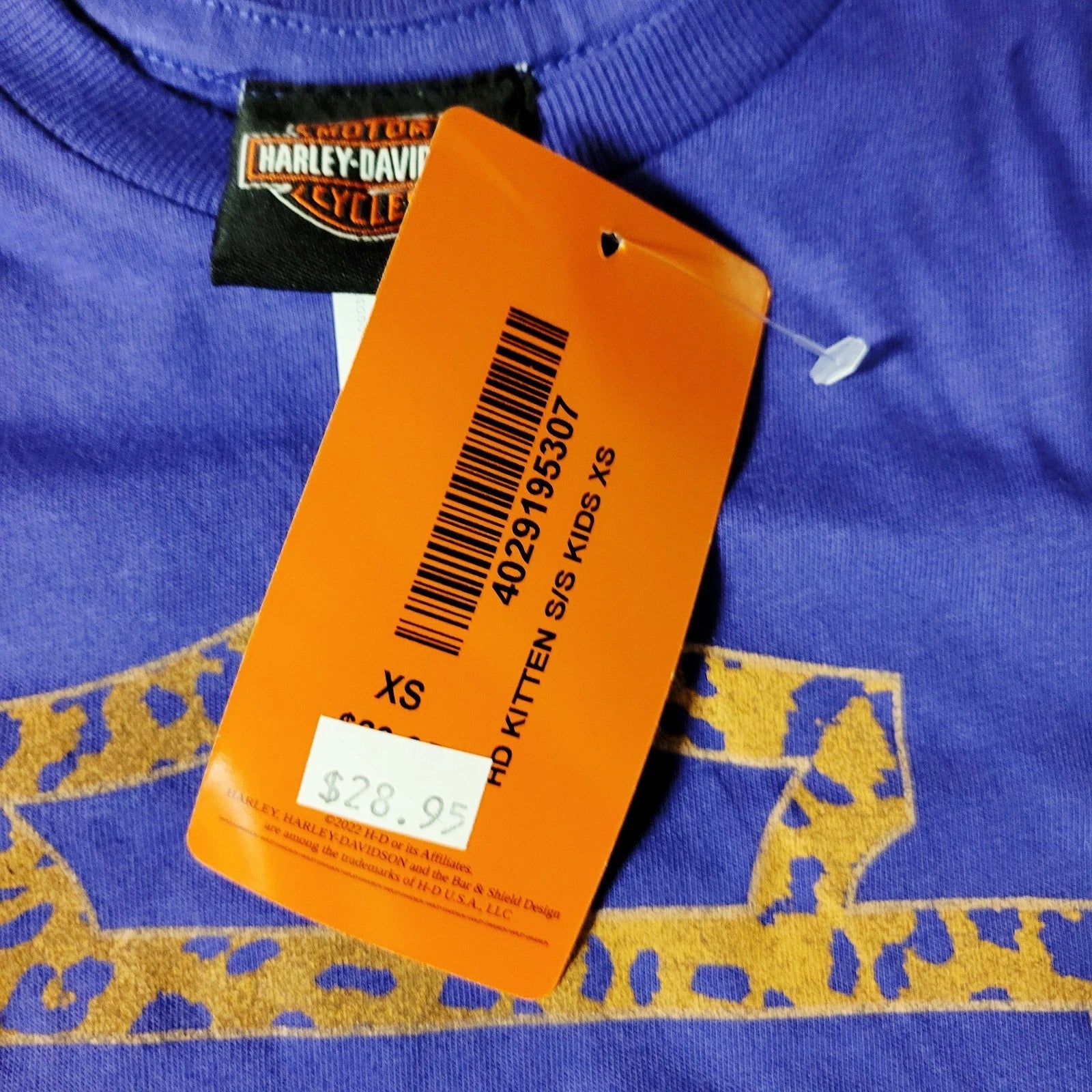 Cheeta Print Short Sleeve Crew Neck T-Shirt for Harley Davidson (XS)
