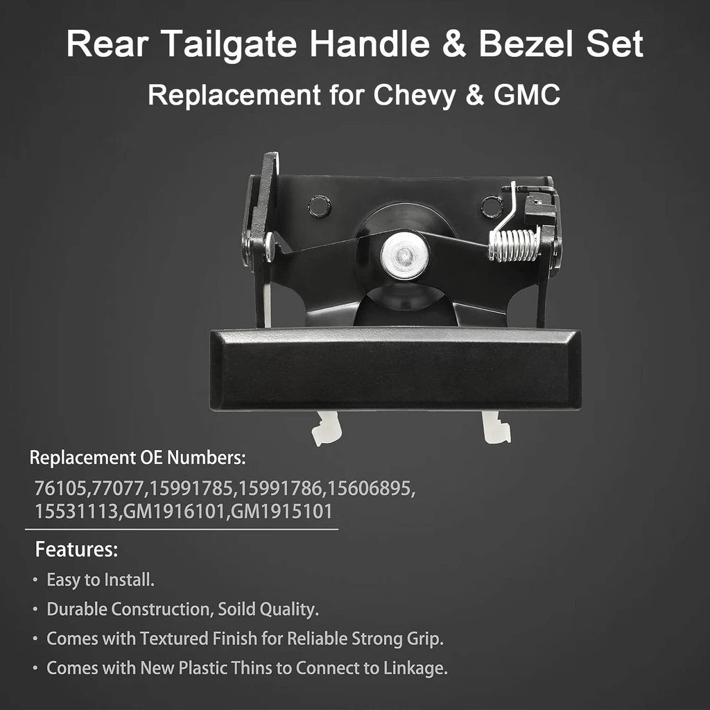 Metal Tailgate Handle & Plastic Bezel Set for GMC C/K 1500 2500 3500 (1988–2000)