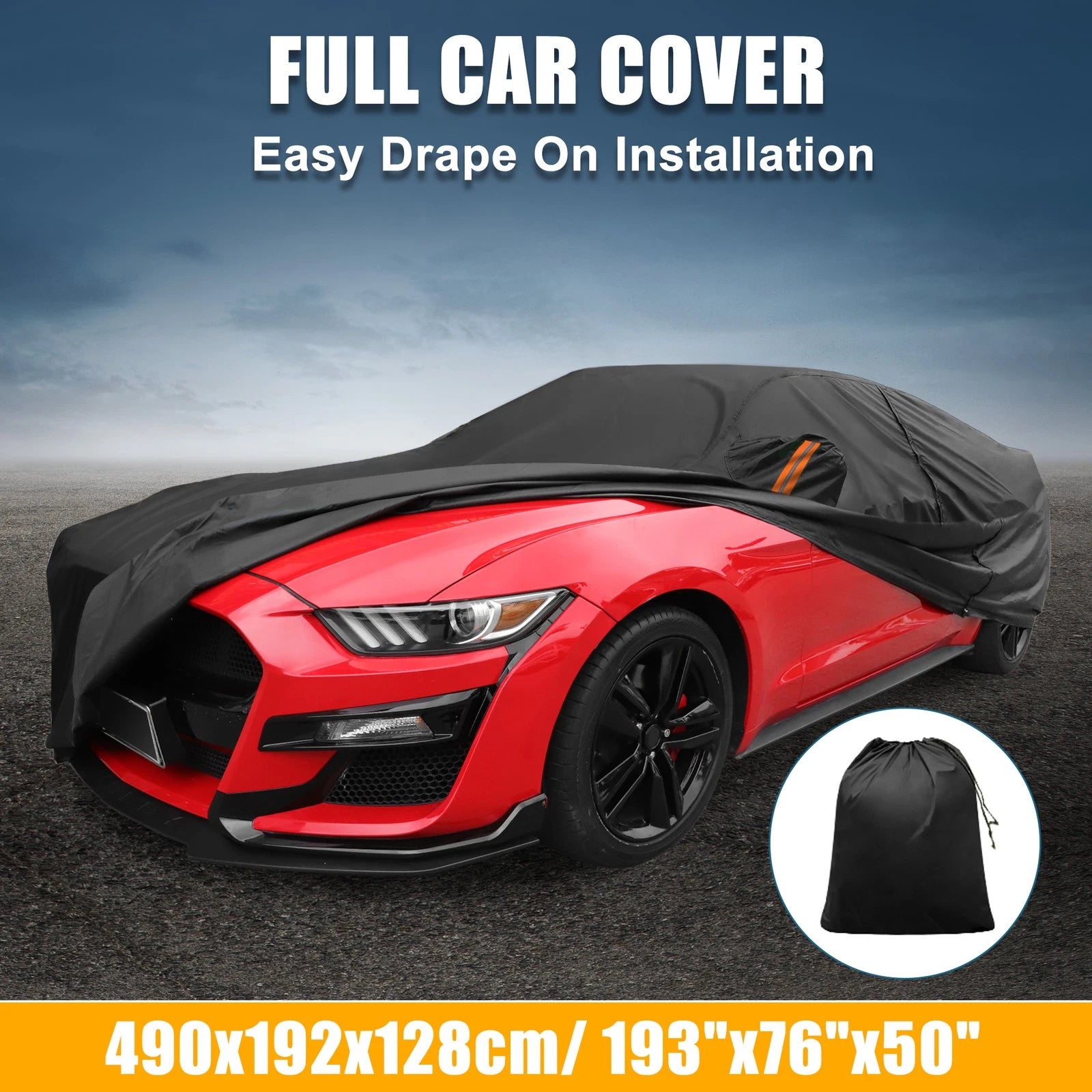 Car Cover Waterproof All Weather for Ford Mustang  190T-PU