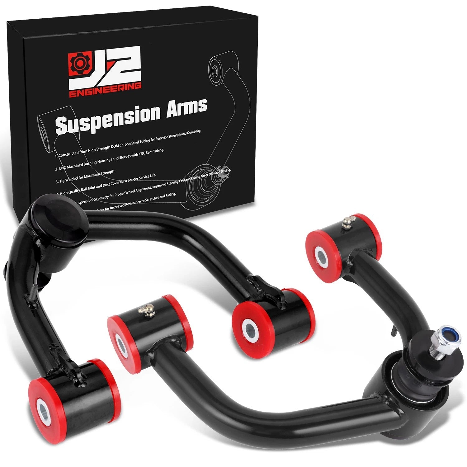 Set of 2 Black Front Upper Control Arms for Toyota Sequoia Tundra (2000–2007)