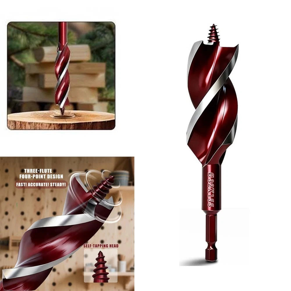 4 Flute Auger Drill Bit for Wood Door Drilling (155mm, 230mm)