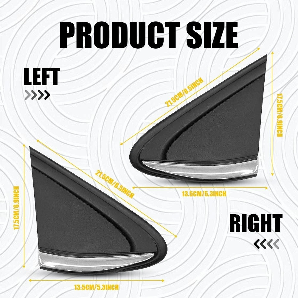 Set of 2 Mirror Corner Triangle Covers for Chevrolet Cruze (2016–2019)