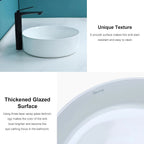 Ceramic Bathroom Vessel Sink 16" x 16" with Pop Up Drain for All Models