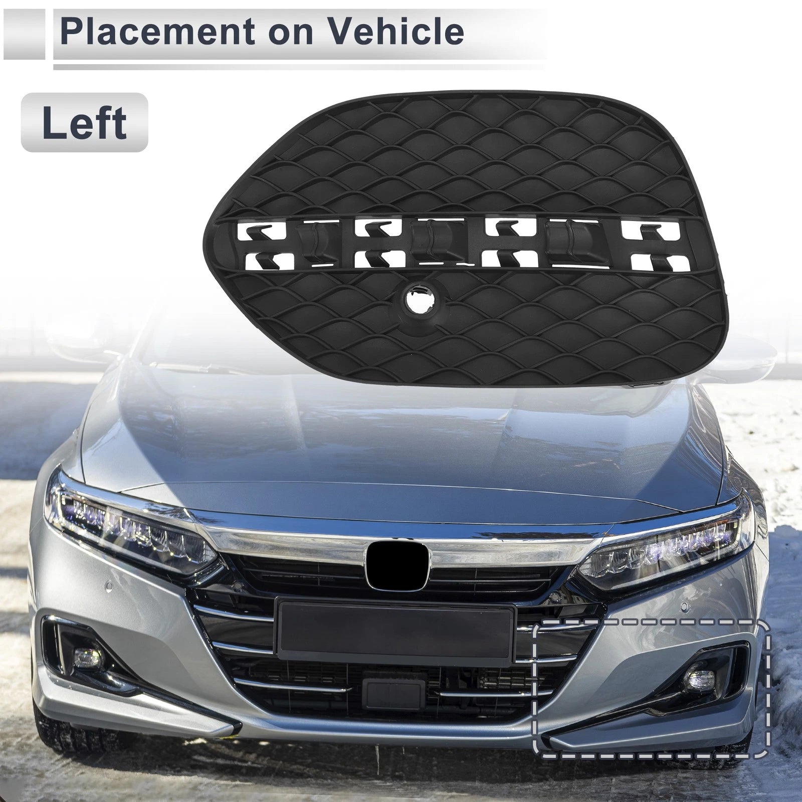 1 Pc Fog Light Grill for Mercedes-Benz (No. 2928850522) (Black)