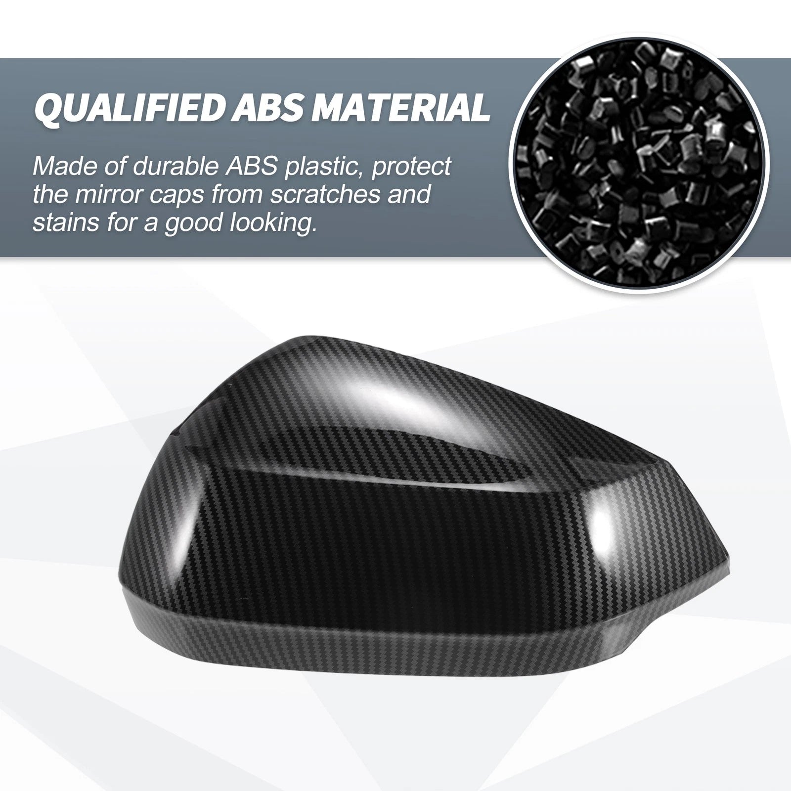 1 Pair Rearview Mirror Cover Cap Black Carbon Fiber for Audi Q2 SQ2 Q3 RSQ3 (2016–2023)