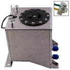 2.5 Gallon Aluminum Polished Fuel Cell Tank for Racing Drift with Level Sender