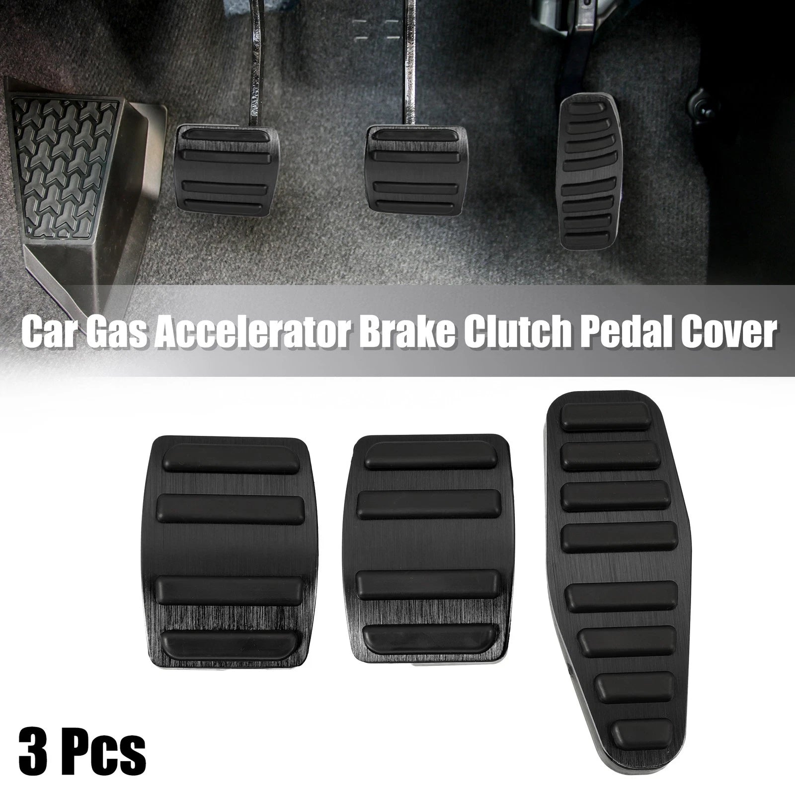 3 Pcs Gas Accelerator Brake Clutch Pedal Cover for Suzuki Jimny (2018–2023)