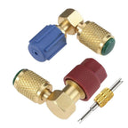 AC R12 to R134A Adapter Kit for Universal Vehicles (90 Degree Brass)