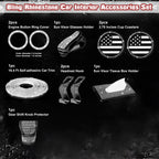 Bling USA Flag Cup Coaster Self-Adhesive Trim for Interior Decor Kit (---)