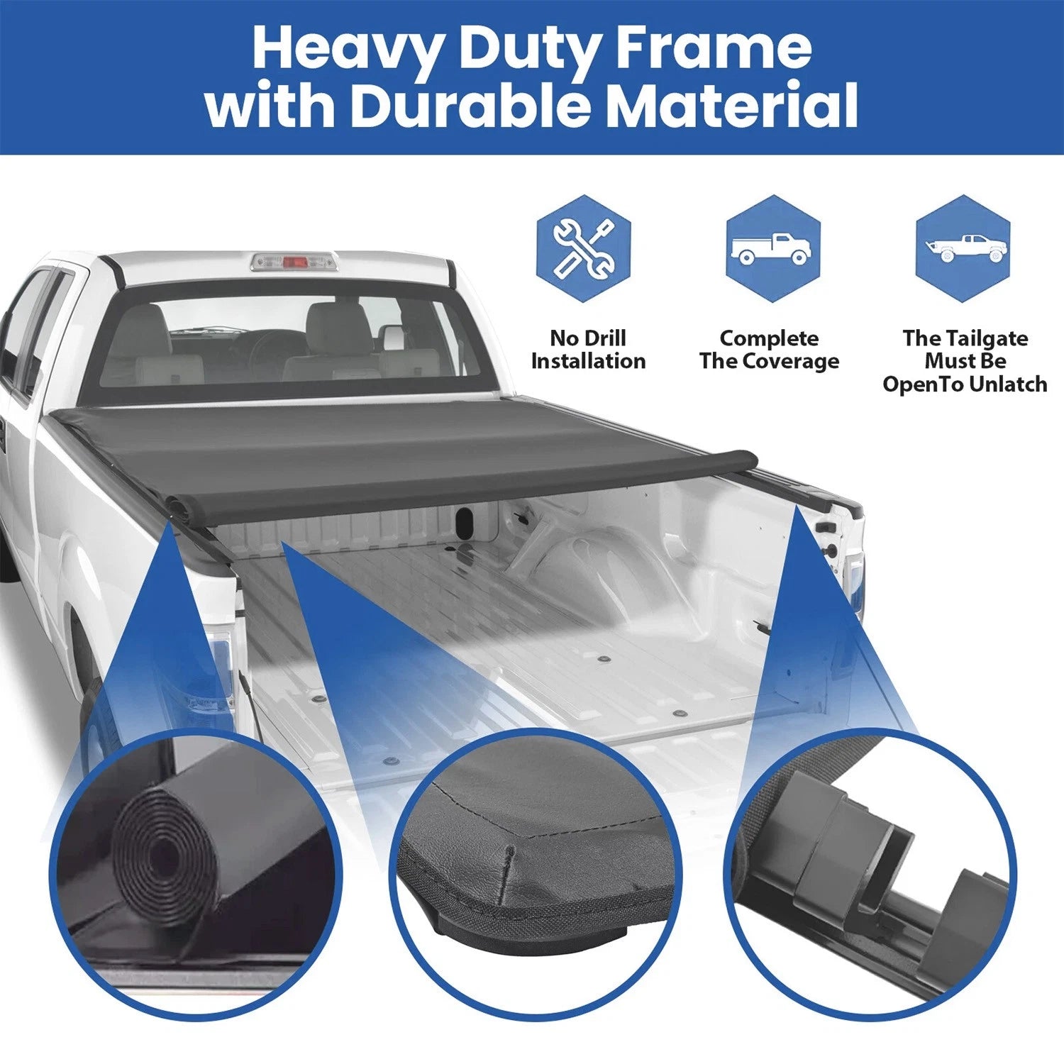 Soft Roll Up Tonneau Cover for Ford F150 F-150 Heritage (1997–2004)
