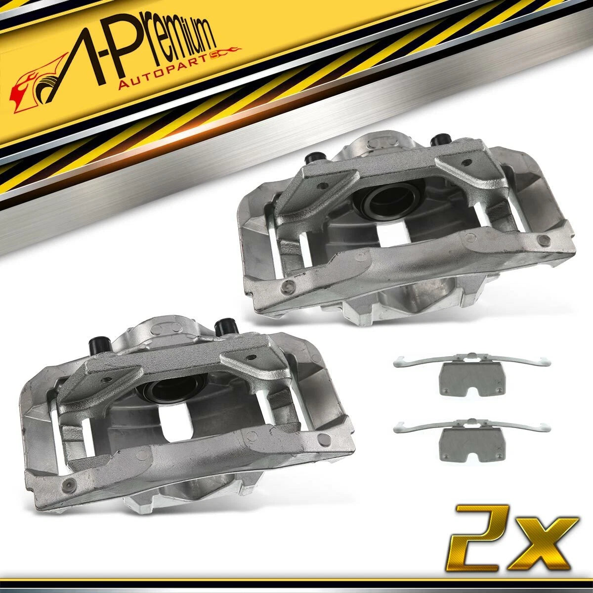 Pair Front Brake Calipers with Brackets for BMW 550i GT 2010–2015 650i 750i