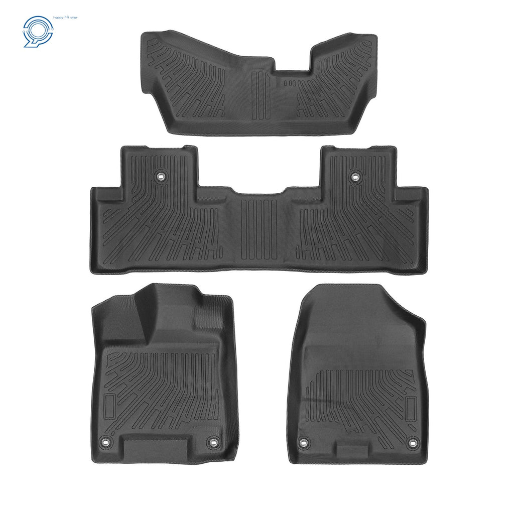 Set of 4 TPE Rubber Black All Weather Floor Mats for Acura MDX (2014–2020)