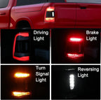 LED Tail Lights Pair for Dodge RAM 2500 3500 (2019–2024) w/Blind Spot Black Bezel