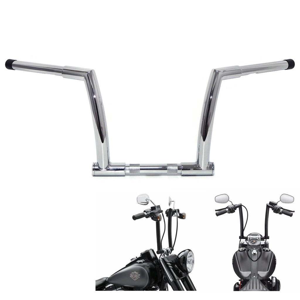 Chrome 12" Rise Handlebar for Harley FXDLS (2016–2017), FLS FLSS FLSTC FLST (2000–2017)