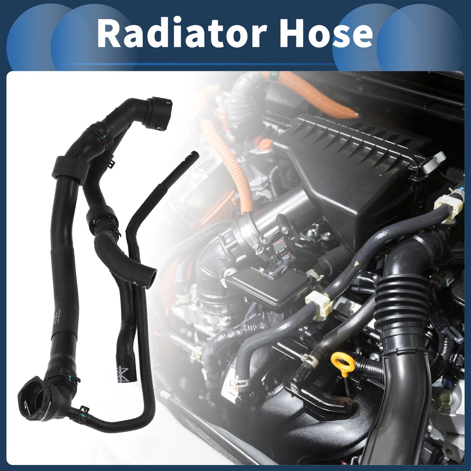 Radiator Hose for Volkswagen Golf SportWagen (2015–2019) 5Q0122101CF Black