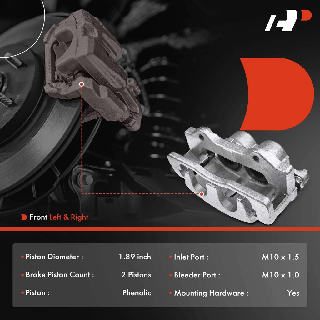 Pair Front Brake Calipers with Brackets for Chevrolet Colorado (2009-2012)