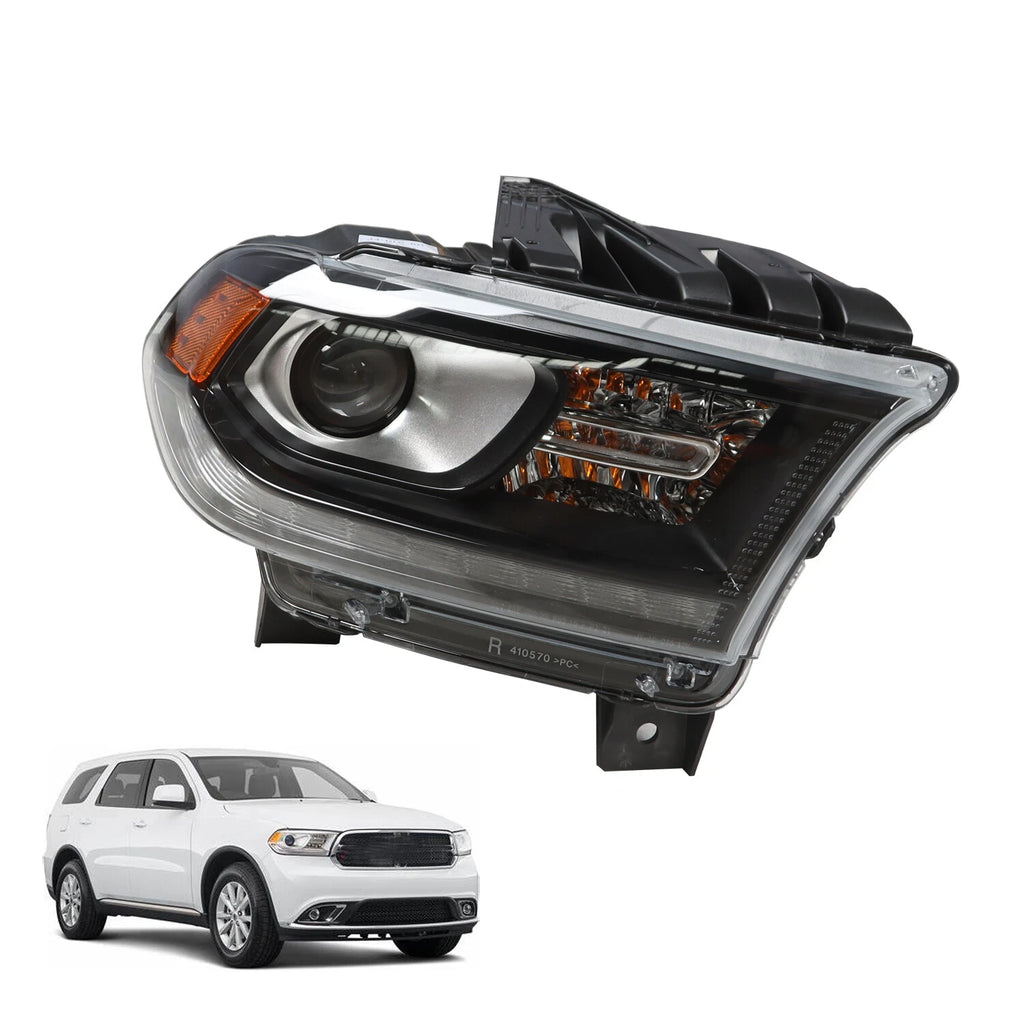 Headlight for Dodge Durango (2016–2020) Right Passenger Black HID LED DRL