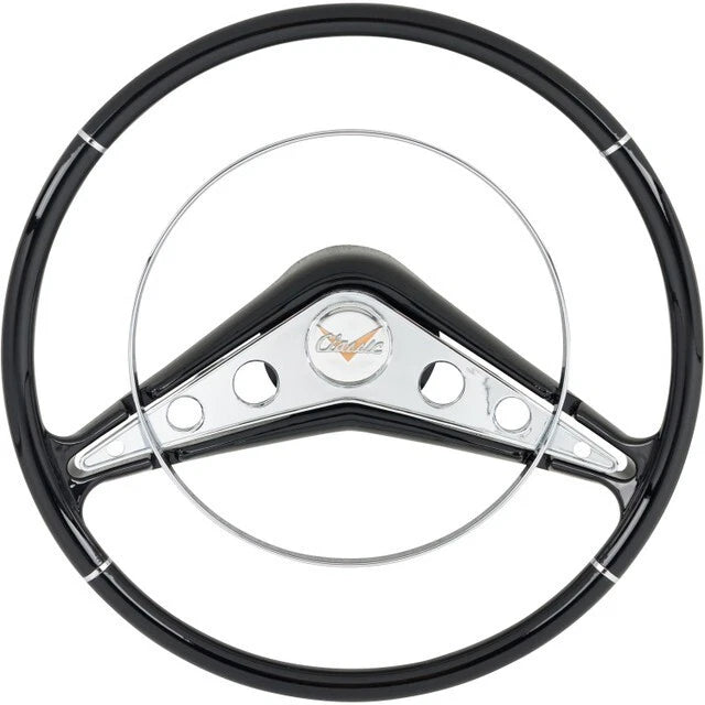 15 Inch Retro Steering Wheel with Horn Button Replacement for 1958 Chevy Impala