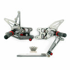Adjustable Rearset for Suzuki GSX-R 1000 (2007–2008) - Aluminum Gray