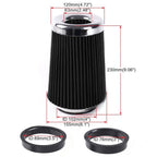 High Flow Air Intake Filter for Universal Applications (9" Tall, 3"-4" Inlet)