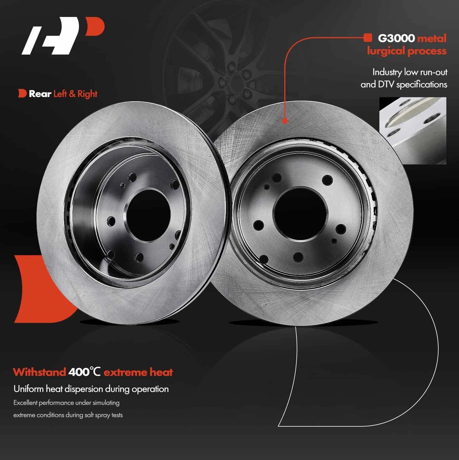 Rear Disc Brake Rotors & Ceramic Pads for Mitsubishi Eclipse (2006-2012)