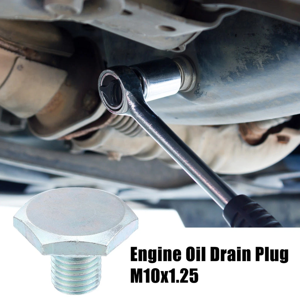 2X M10x1.25 Engine Oil Drain Plug Screw w/ Seal Ring for Ford 