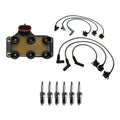 Set of 6 Denso Ignition Coil Wires & U-Groove Spark Plugs for Ford Mazda 3.0L V6