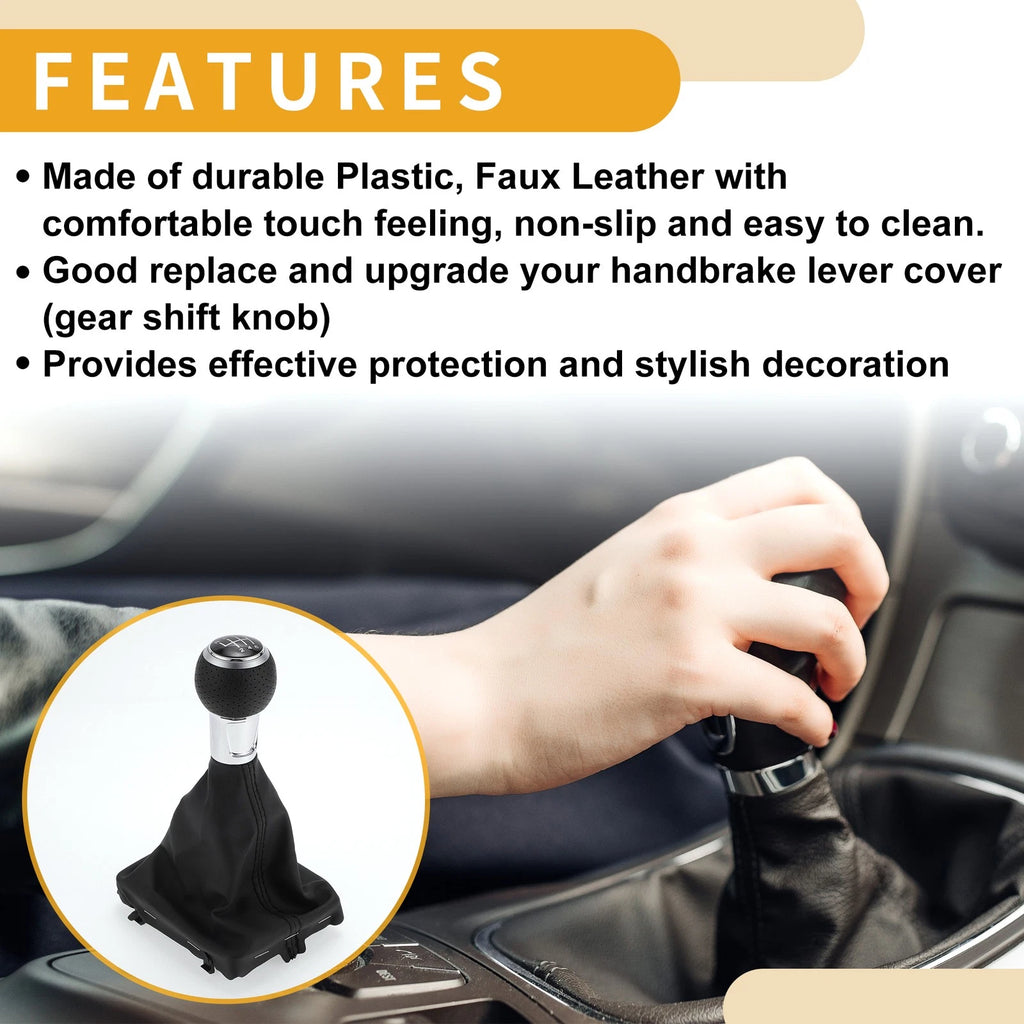 6 Speed Shift Knob with Boot Cover for Audi A3 (2010–2013)