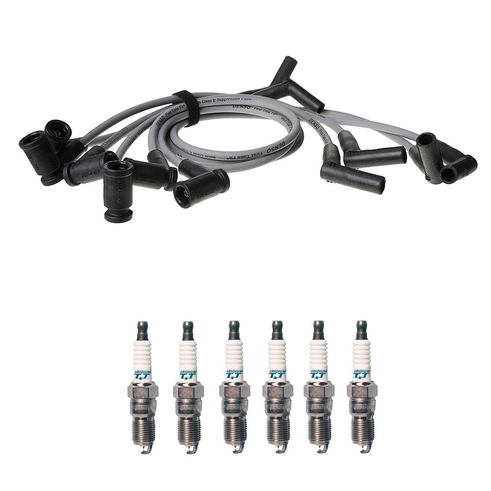 Denso Wire Set & 6 Iridium TT Spark Plugs for Ford Mercury 3.0L V6 (0.04)