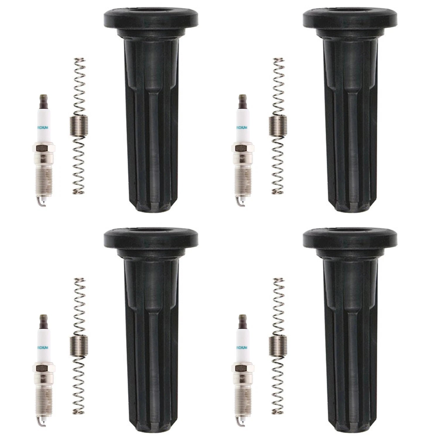 Set of 4 Denso Iridium Spark Plugs & Coil Boots for Colorado Canyon (2004–2012)