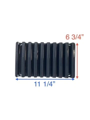 Flow Grill Ventilation Louver Frame 11.25" x 6.75" Grey w/ Filter for