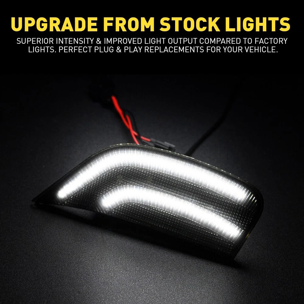 2X White LED Side Marker Lights for GMC Yukon XL Tahoe Suburban Escalade (2021–2023)