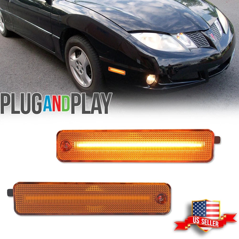 2X Amber Lens LED Front Side Marker Lights for Pontiac Sunfire (2000–2005)