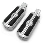 Chrome Gear Skull Footpegs for Yamaha Raider VMAX (2008–2017)