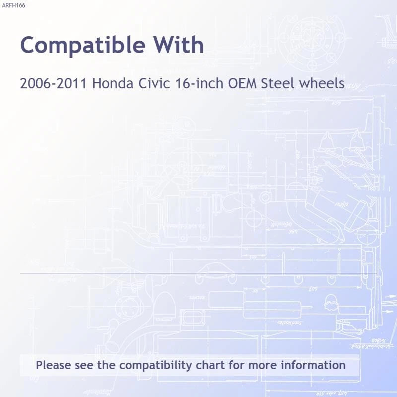 Hub Caps Bolt On Set for Honda Civic Steel Wheels (2006–2015)
