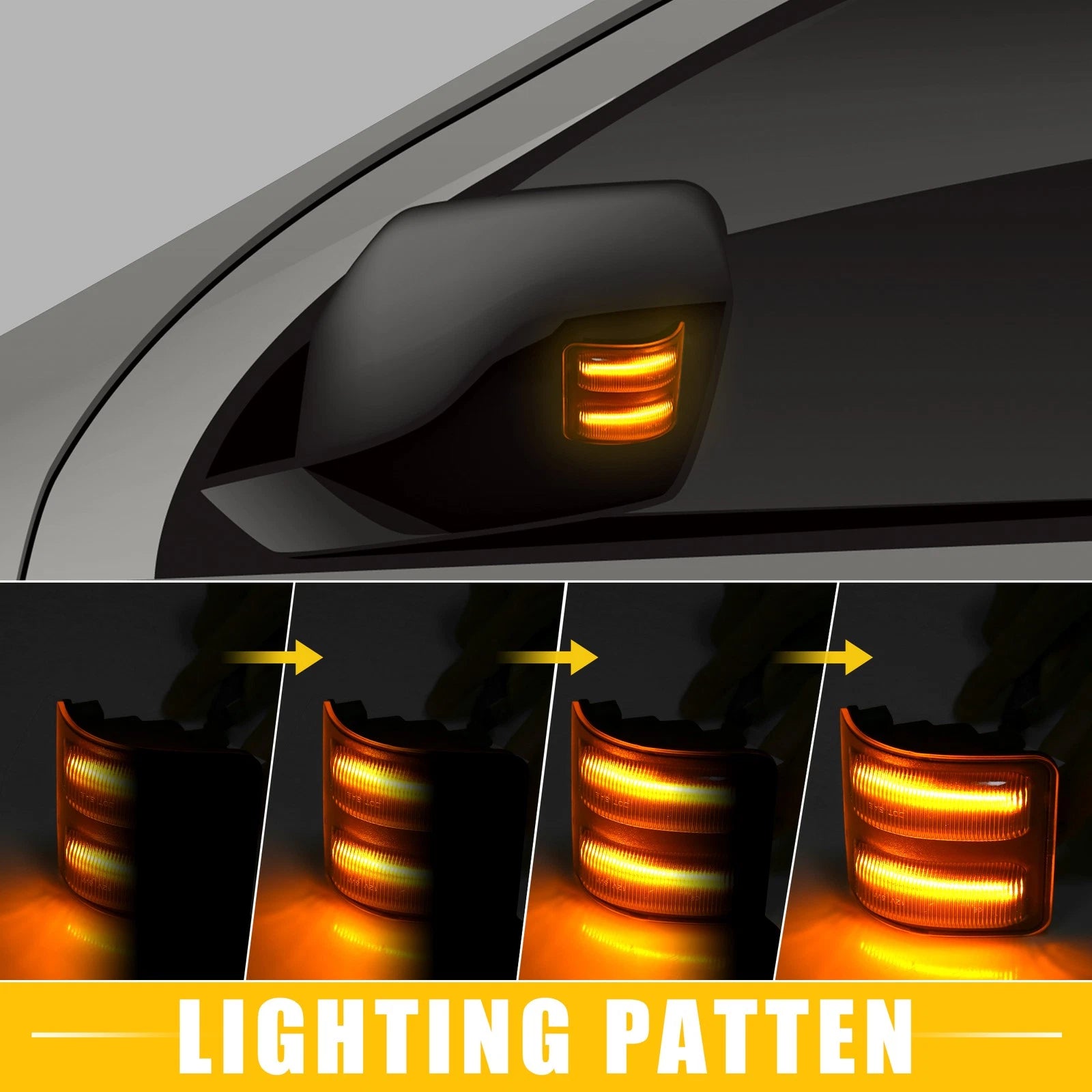 Mirror Turn Signal Light 7C3Z13776 for Ford (2007–2014) - Set of 2