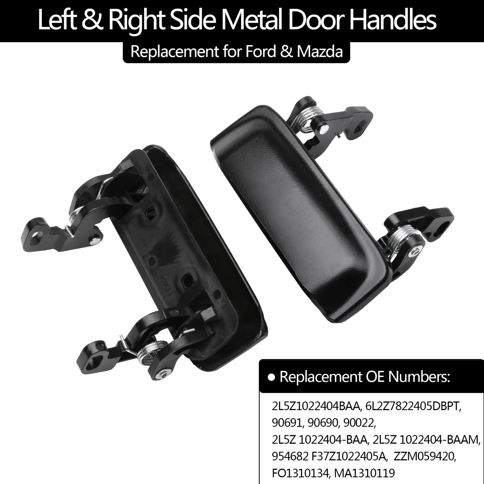 Set of 2 Metal Exterior Door Handles for Ford Ranger Mazda (1998–2011)