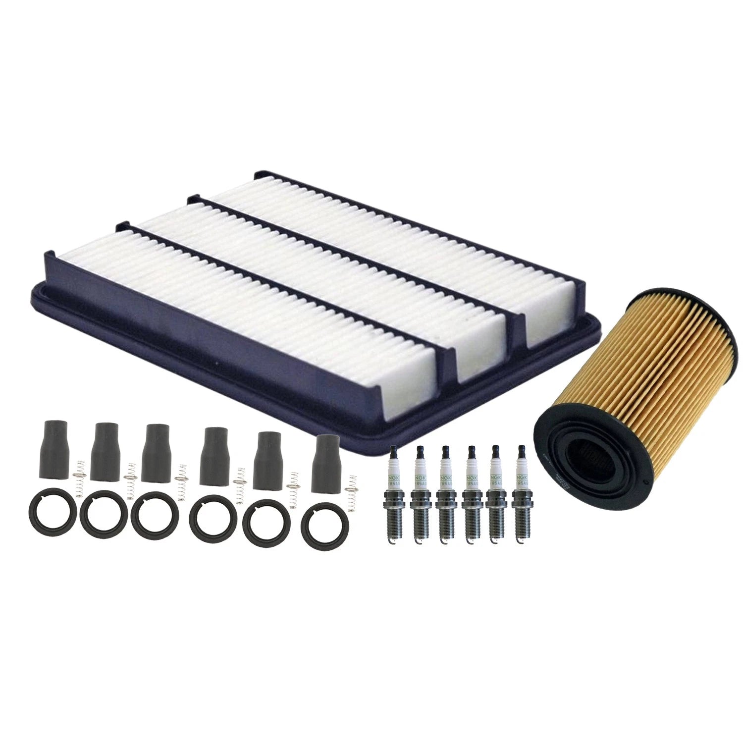 Tune Up Kit with NGK 6 Spark Plugs & Coil Boots for Borrego 3.8L V6 (2009–2019)