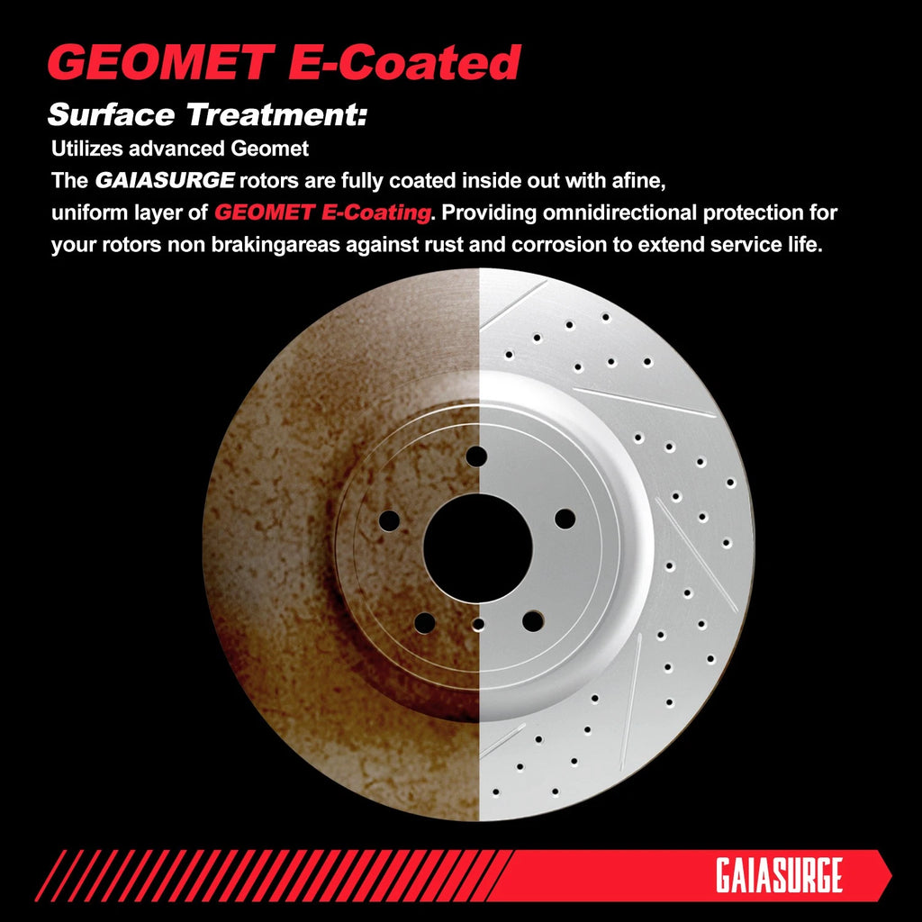 Rear Disc Brake Rotors & Ceramic Pads for Chevy Traverse GMC Acadia (2009–2017)