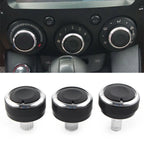 3X A/C Switch Knob Heater Climate Control Button Frame Cover for Mazda 2