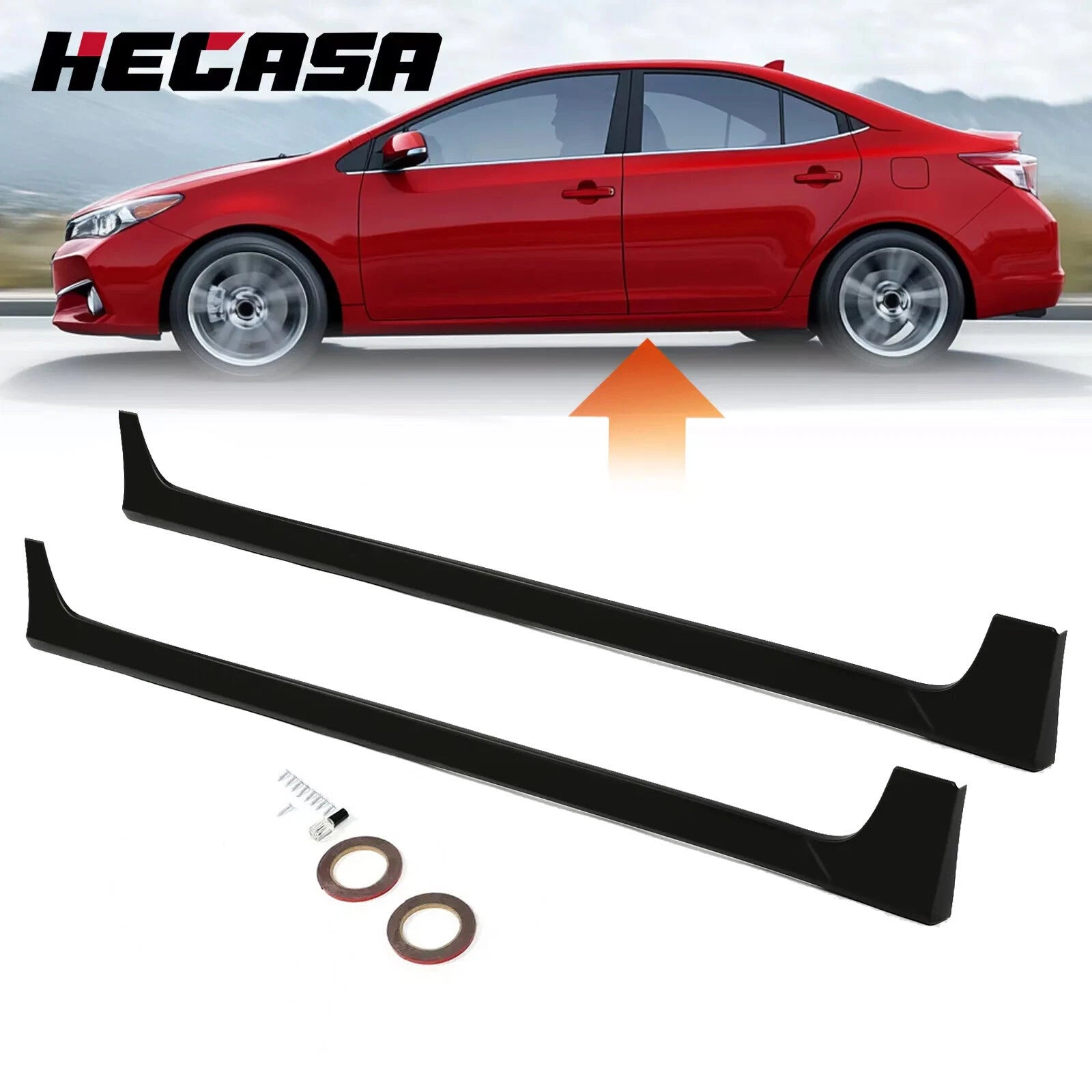 Set of 2 JDM Style Matte Side Skirts for Toyota Corolla (2014–2019)
