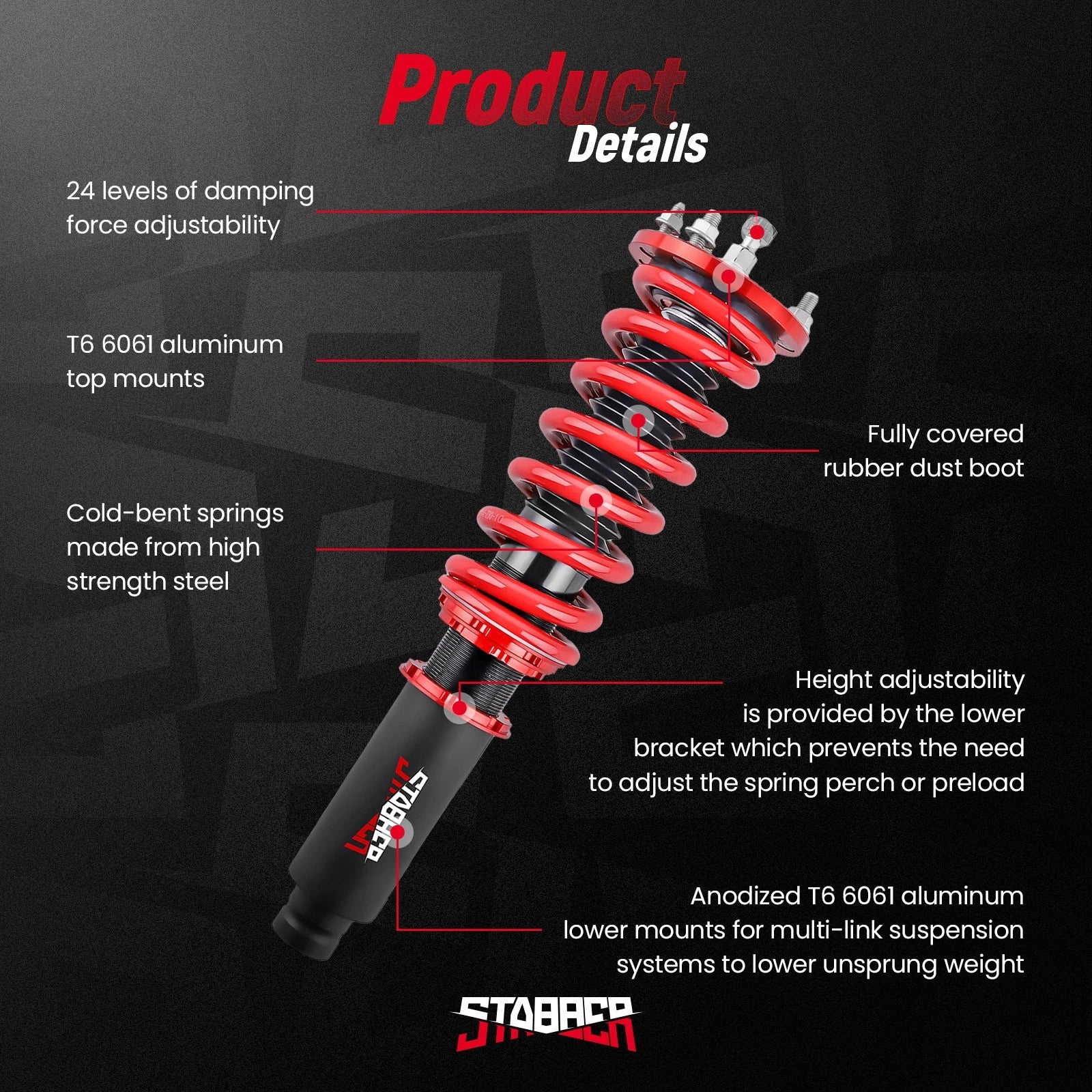 Adjustable Coilovers for Honda Accord (1998-2002) 24 Level Damper