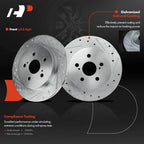Rear Drilled Rotors & Ceramic Brake Pads for Toyota Corolla  (2014–2019)