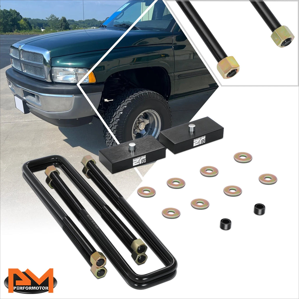 1" Rear Leaf Spring Leveling Lift Blocks for Dodge Ram 1500 2500 3500 (1994–2002)