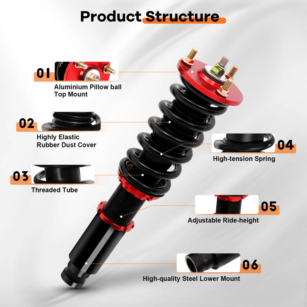 Coilovers for Honda Accord (1990-1997) Adjustable Height Shocks Set
